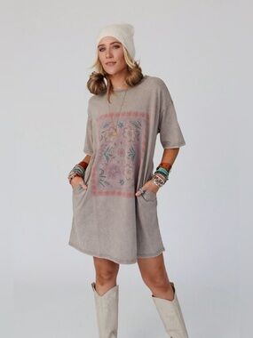 Three Birds Nest Fall Blossoms Tee Dress (Current Website item)
